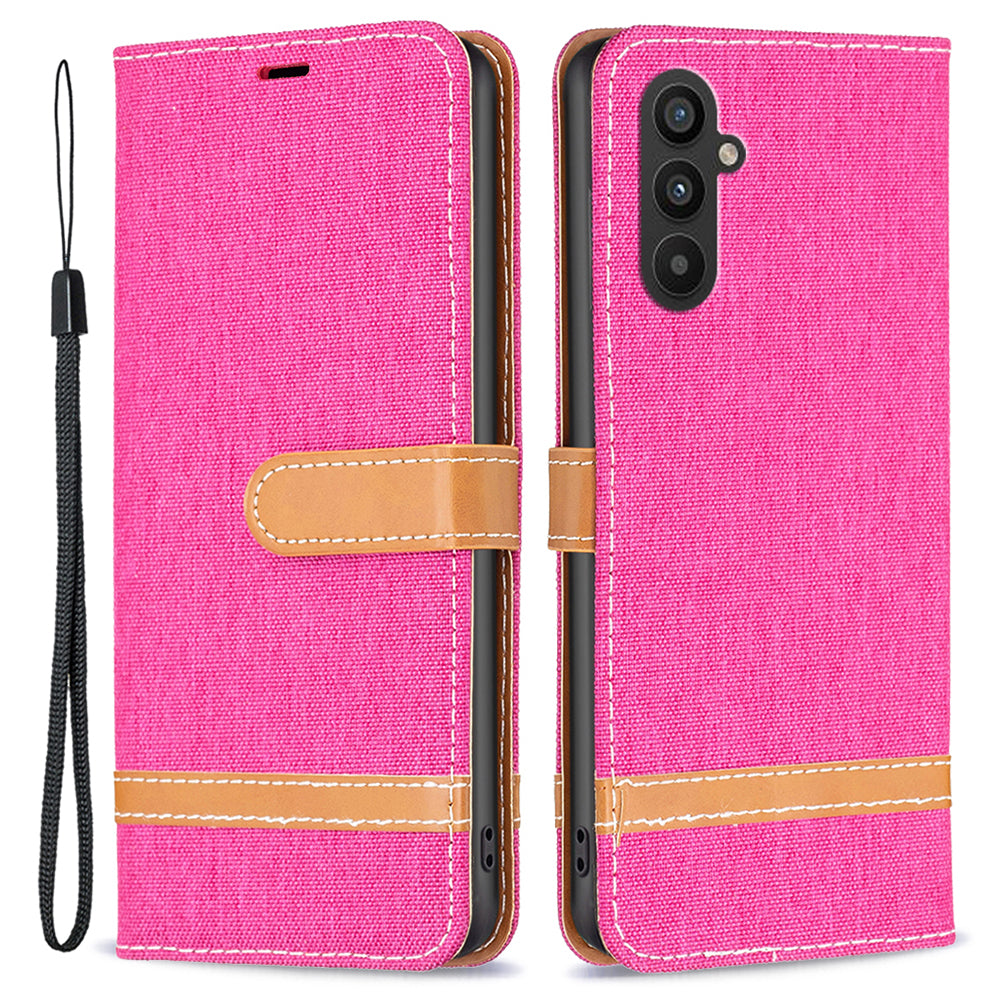 For Samsung Galaxy A24 4G Splicing PU Leather Phone Cover Jeans Cloth Phone Case with Stand Wallet For Samsung Galaxy A24 4G Splicing PU Leather Phone Cover Jeans Cloth Phone Case with Stand Wallet